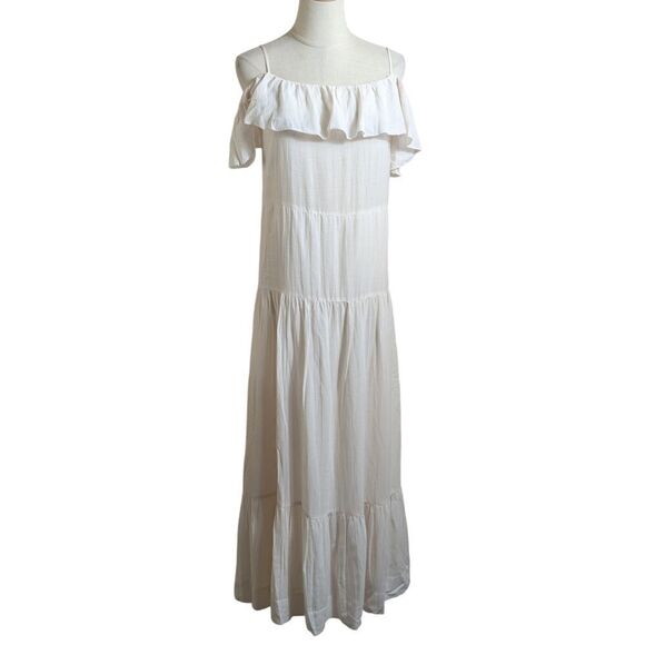 IRO White Ruffle Colorblock Maxi Dress - Picture 2 of 5